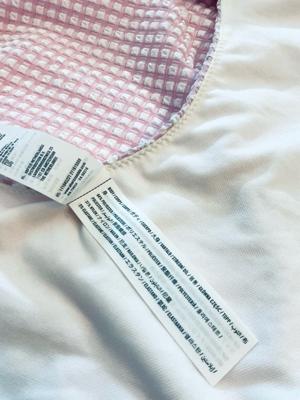 ABERCROMBIE & FITCH Pink Gingham Sweetheart Neckline OnePiece Swimsuit Sz XL NWT - Picture 11 of 11